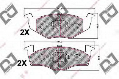 DJ PARTS bp2169 -  Комплект тормозных колодок, дисковый тормоз